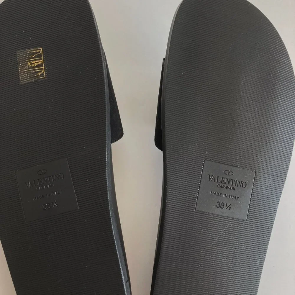 NEW VALENTINO GARAVANI Chain Slide Sandal, Black, EU 38.5 - Picture 14 of 16